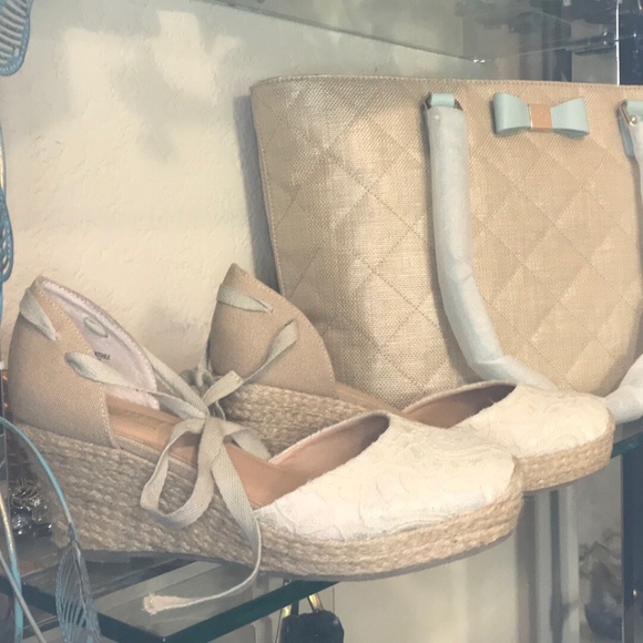 Twiggy London Off White Lace Espadrilles - Picture 3 of 8